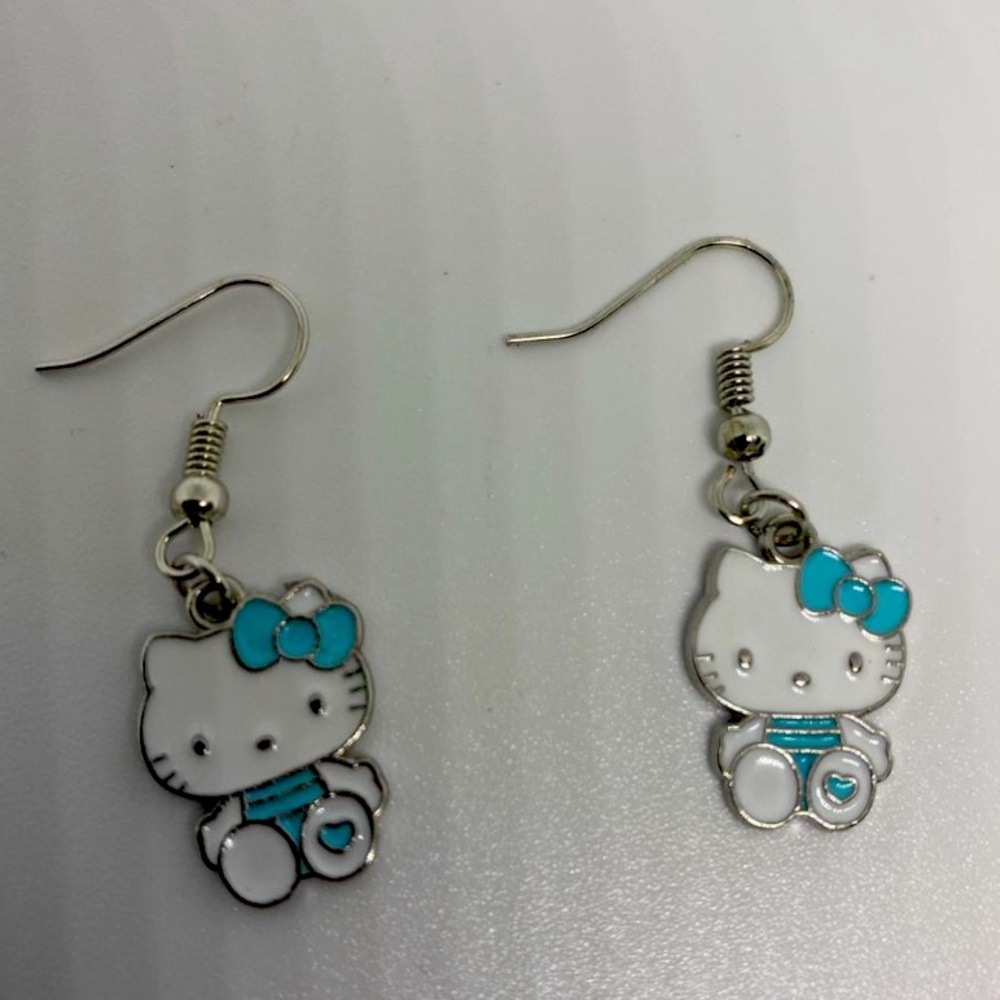 Sky Blue Hello Kitty Earrings